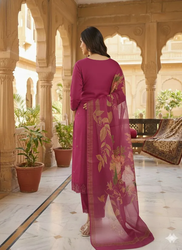 Pink_Rayon_Slub_Premium_&_Fancy_Design_Kurta_Set_For_Women
