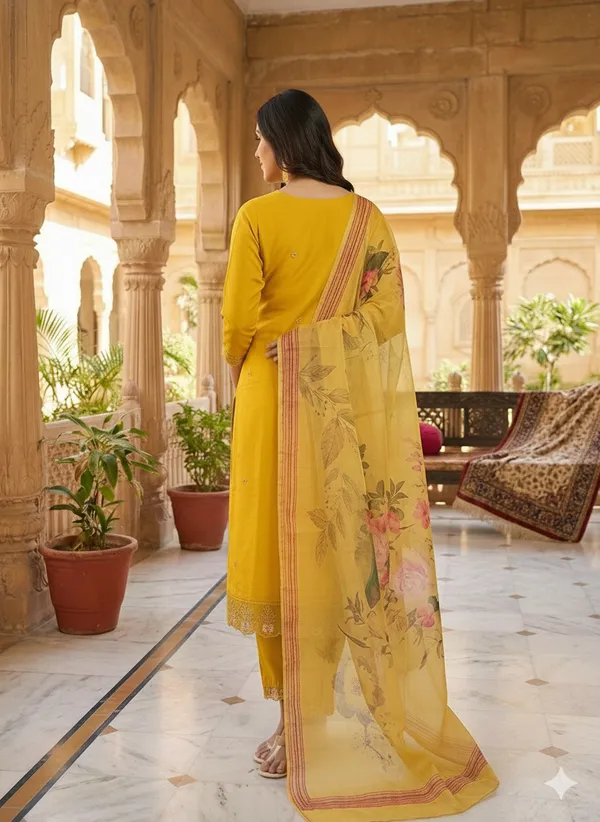 Yellow_Rayon_Slub_Premium_&_Fancy_Design_Kurta_Set_For_Women