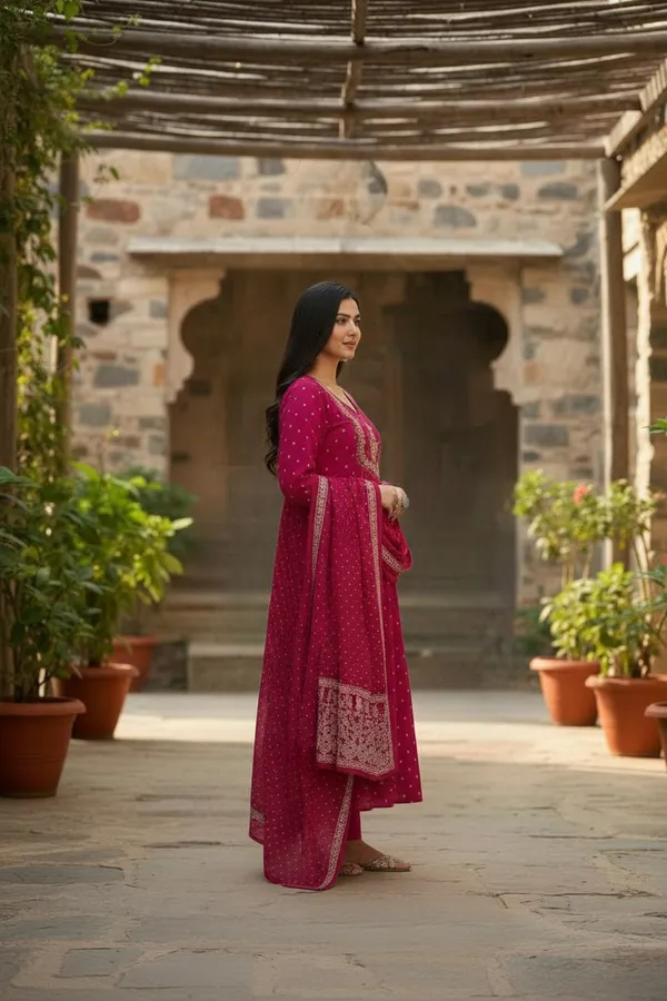 Pink_Chanderi_Premium_&_Fancy_Design_Kurta_Set_For_Women