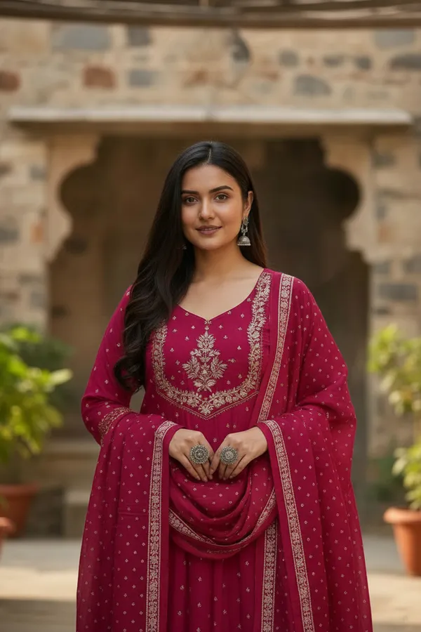 Pink_Chanderi_Premium_&_Fancy_Design_Kurta_Set_For_Women