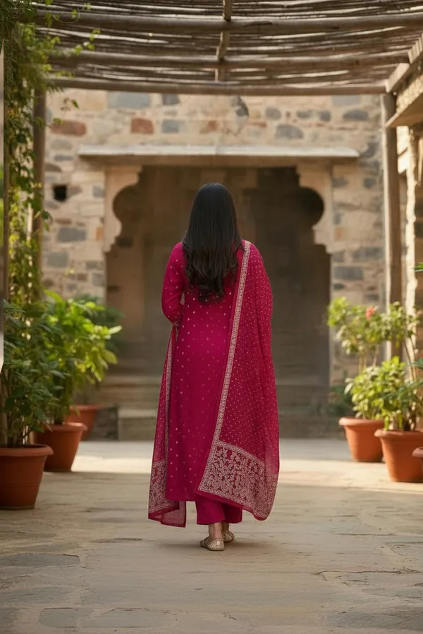 Pink_Chanderi_Premium_&_Fancy_Design_Kurta_Set_For_Women