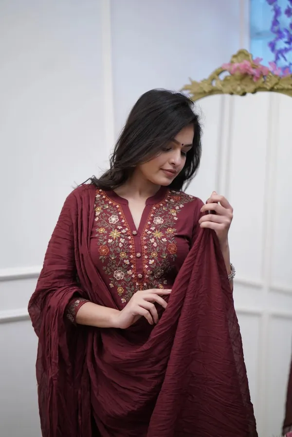 Brown_Chanderi_Premium_&_Fancy_Design_Kurta_Set_For_Women