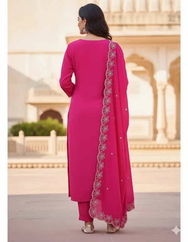 Pink_Rayon_Slub_Premium_&_Fancy_Design_Kurta_Set_For_Women