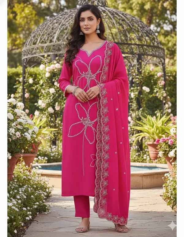 Pink_Rayon_Slub_Premium_&_Fancy_Design_Kurta_Set_For_Women