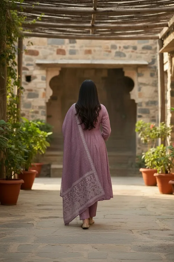 Onion_Chanderi_Premium_&_Fancy_Design_Kurta_Set_For_Women