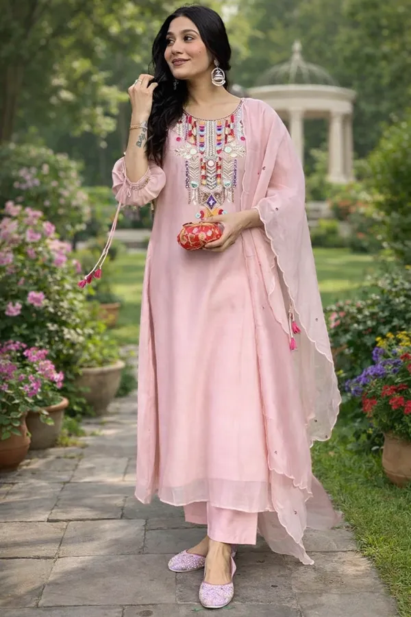 Pink_Roman_Silk_Premium_&_Fancy_Design_Kurta_Set_For_Women
