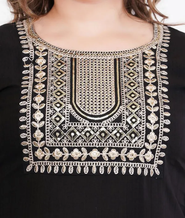 Black_Rayon_Slub_Premium_&_Fancy_Design_Kurta_Set_For_Women