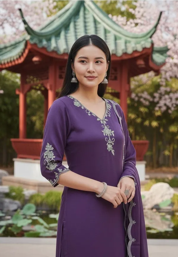 Purple_Rayon_Slub_Premium_&_Fancy_Design_Kurta_Set_For_Women