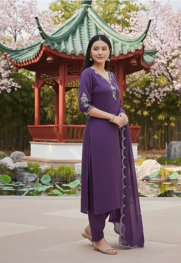Purple_Rayon_Slub_Premium_&_Fancy_Design_Kurta_Set_For_Women