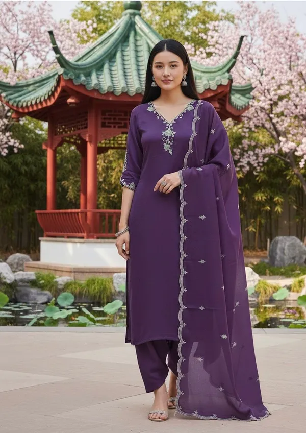 Purple_Rayon_Slub_Premium_&_Fancy_Design_Kurta_Set_For_Women