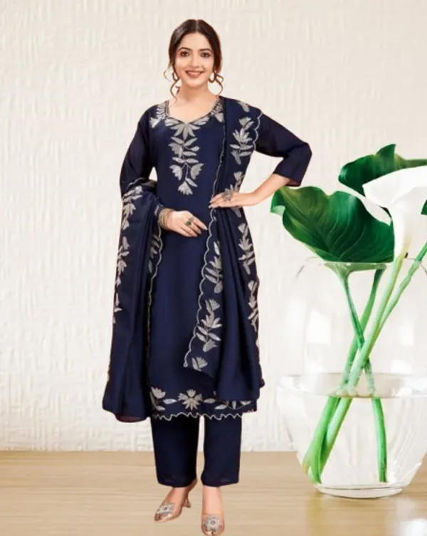 Blue_Vichitra_Premium_&_Fancy_Design_Kurta_Set_For_Women