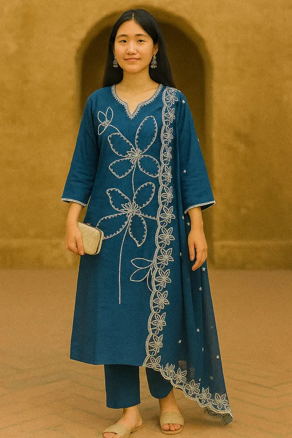Rama_Rayon_Slub_Premium_&_Fancy_Design_Kurta_Set_For_Women