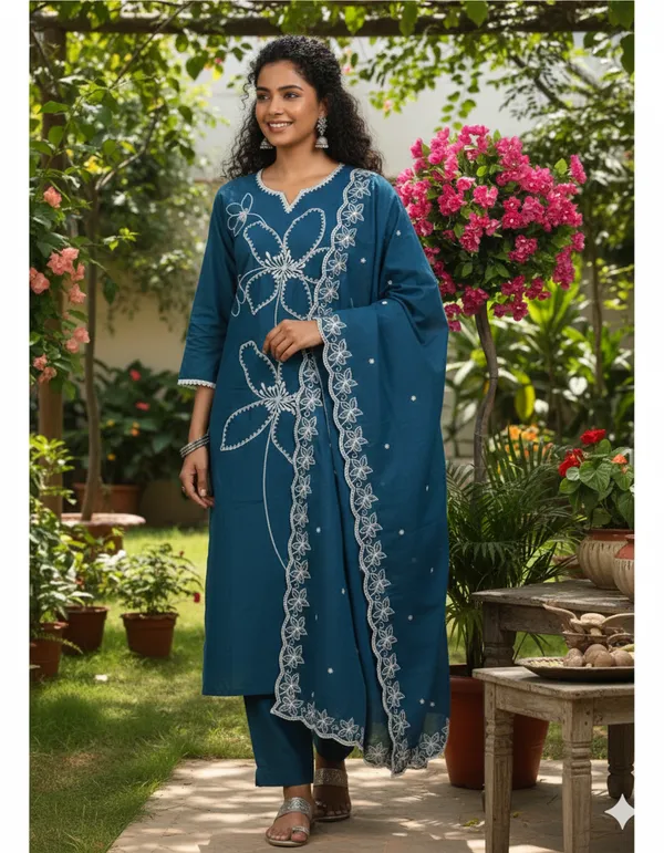 Rama_Rayon_Slub_Premium_&_Fancy_Design_Kurta_Set_For_Women