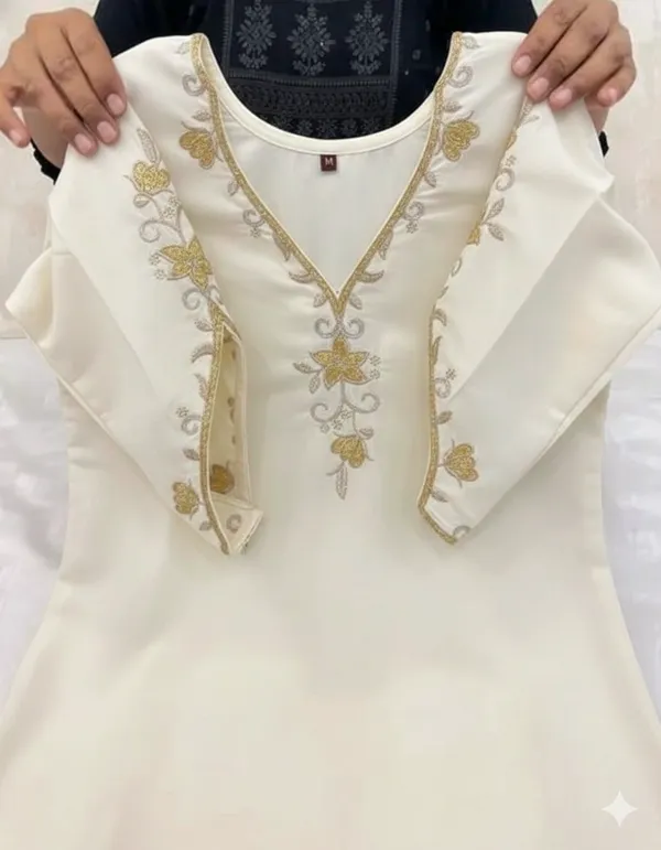 Off_White_Rayon_Slub_Premium_&_Fancy_Design_Kurta_Set_For_Women