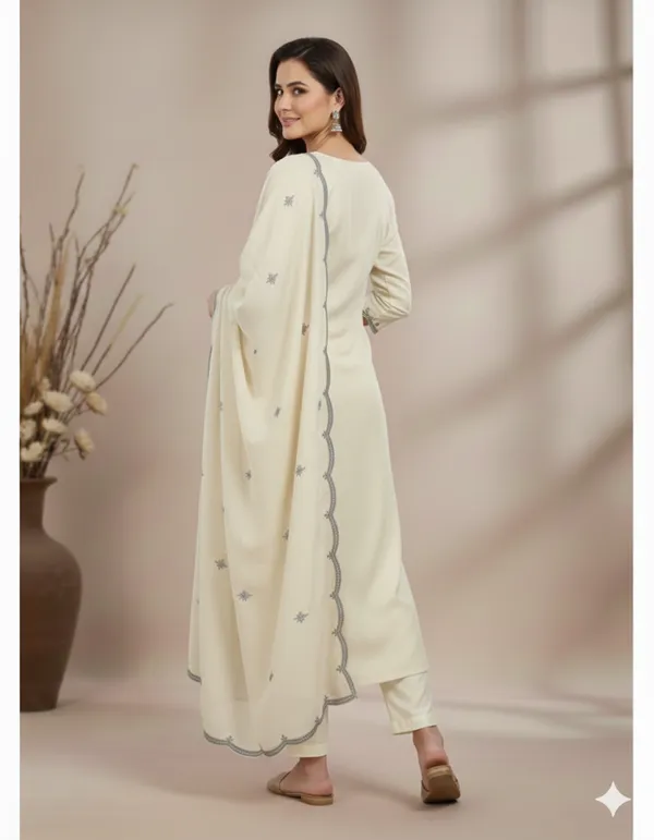 Off_White_Rayon_Slub_Premium_&_Fancy_Design_Kurta_Set_For_Women