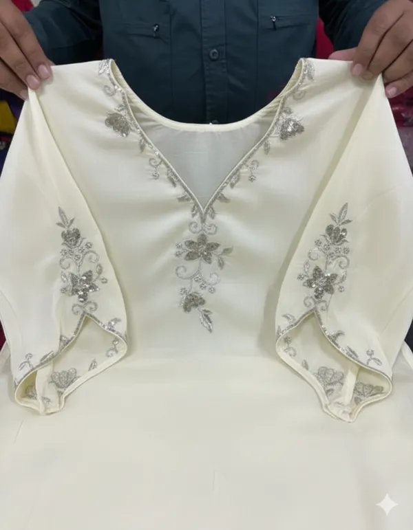 Off_White_Rayon_Slub_Premium_&_Fancy_Design_Kurta_Set_For_Women