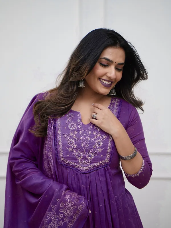 Purple_Chanderi_Premium_&_Fancy_Design_Kurta_Set_For_Women