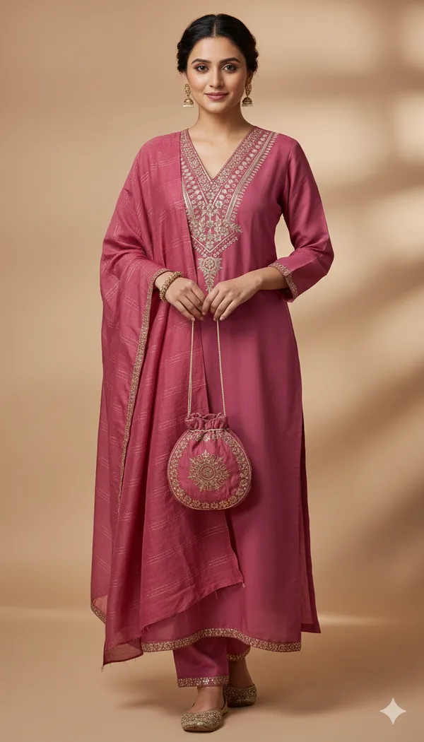 Onion_Rayon_Slub_Premium_&_Fancy_Design_Kurta_Set_For_Women