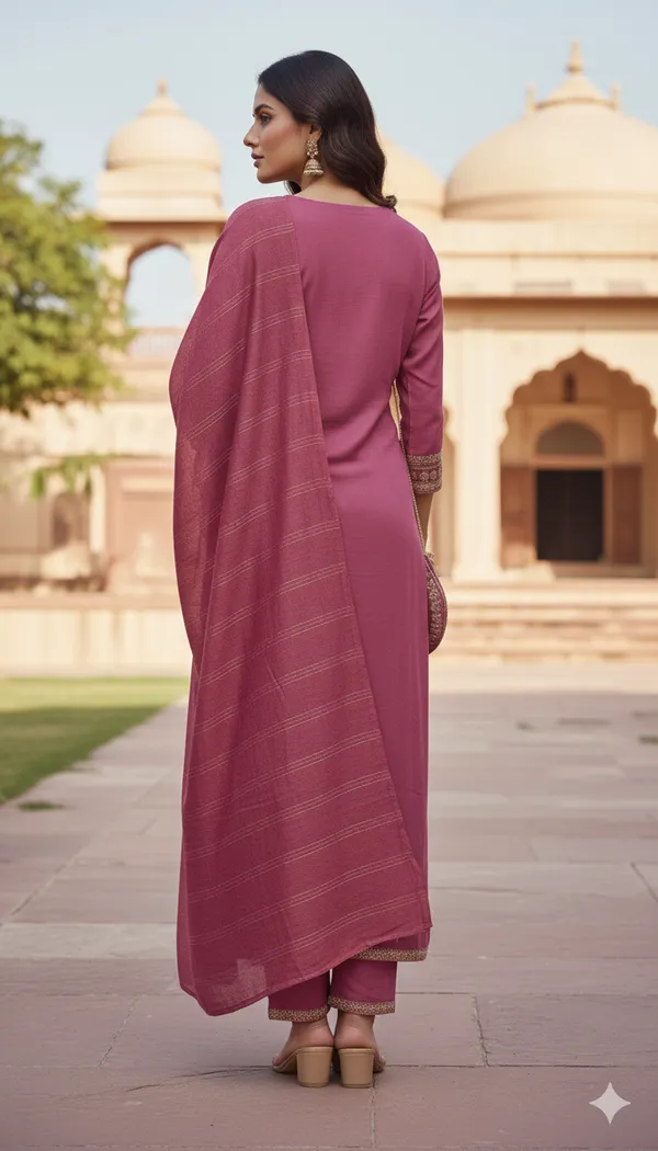 Onion_Rayon_Slub_Premium_&_Fancy_Design_Kurta_Set_For_Women