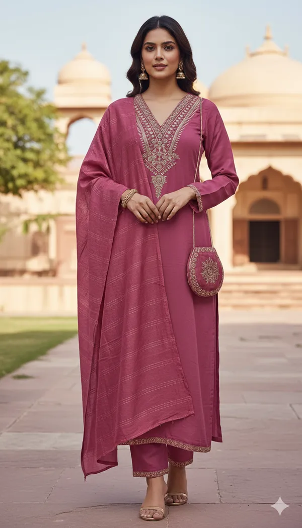 Onion_Rayon_Slub_Premium_&_Fancy_Design_Kurta_Set_For_Women