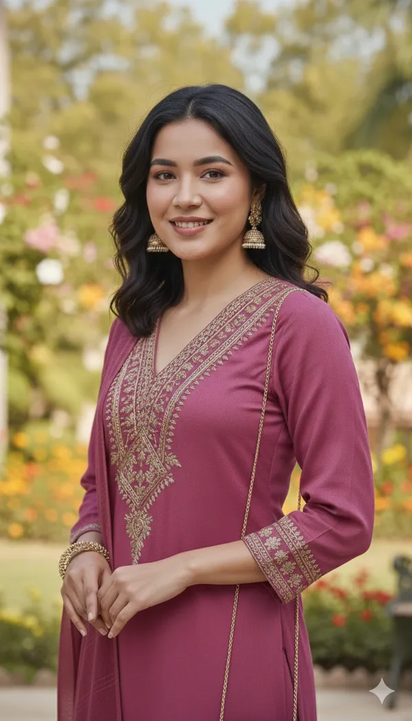 Onion_Rayon_Slub_Premium_&_Fancy_Design_Kurta_Set_For_Women