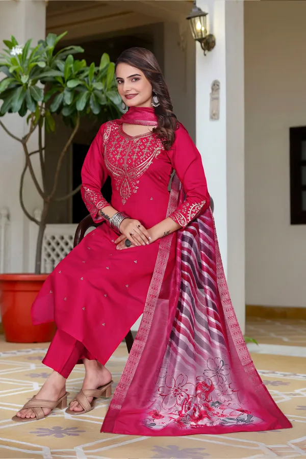 Rani_Chanderi_Premium_&_Fancy_Design_Kurta_Set_For_Women
