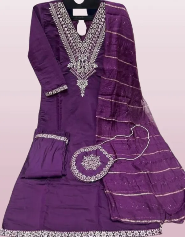 Purple_Rayon_Slub_Premium_&_Fancy_Design_Kurta_Set_For_Women