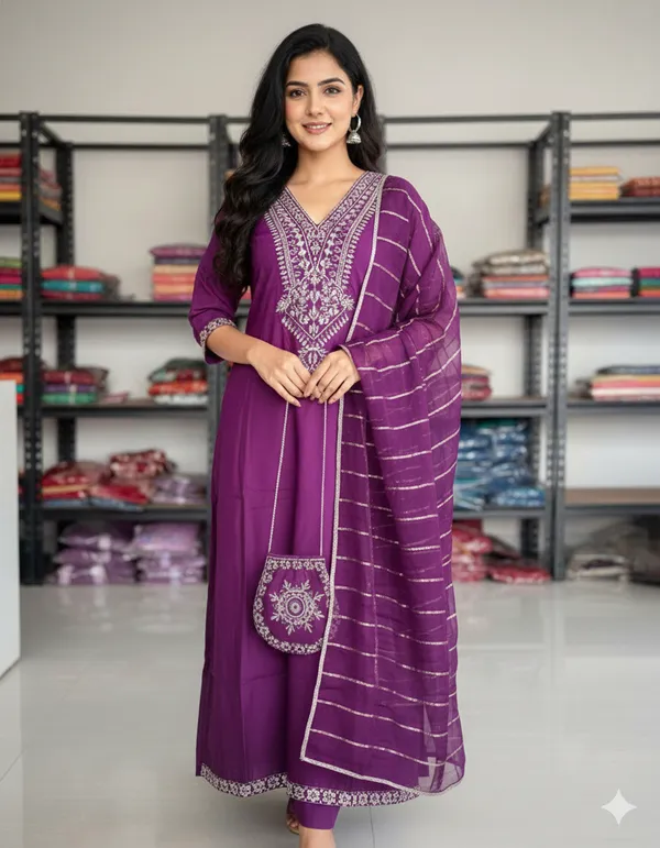 Purple_Rayon_Slub_Premium_&_Fancy_Design_Kurta_Set_For_Women