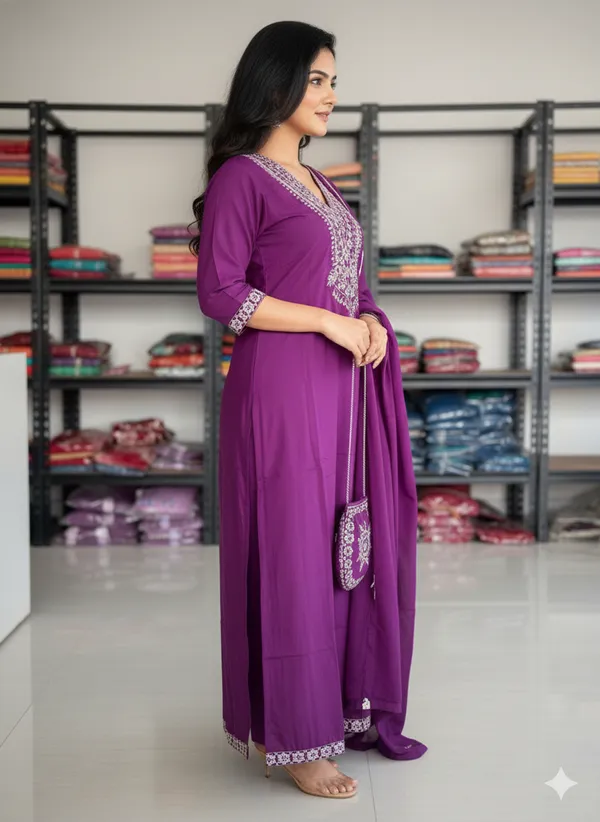 Purple_Rayon_Slub_Premium_&_Fancy_Design_Kurta_Set_For_Women