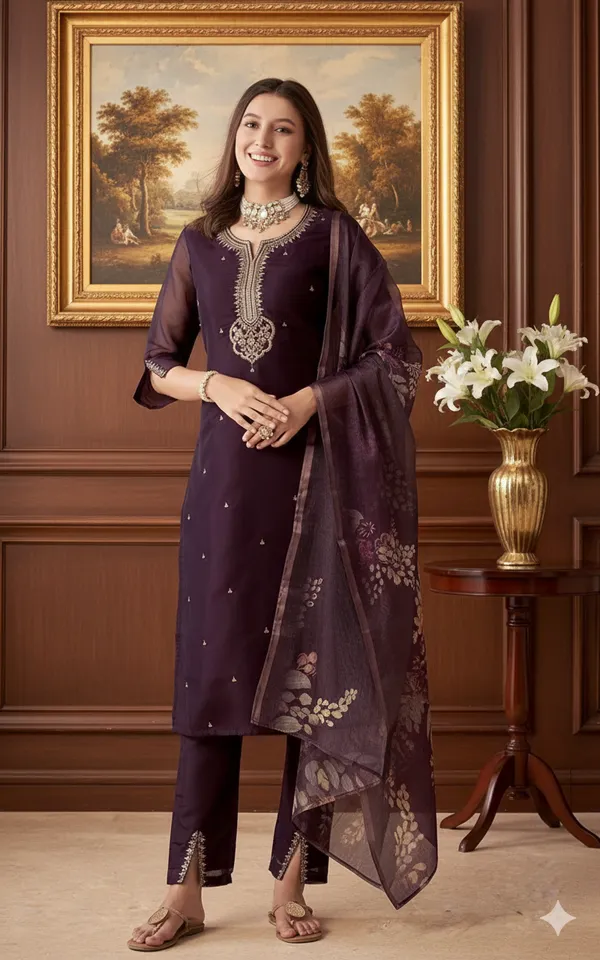 Purple_Rayon_Slub_Premium_&_Fancy_Design_Kurta_Set_For_Women
