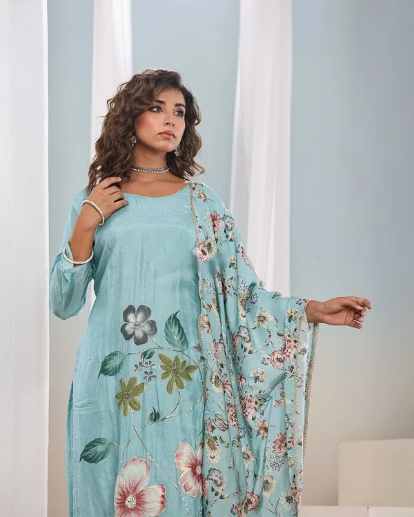Light_Blue_Chanderi_Premium_&_Fancy_Design_Kurta_Set_For_Women