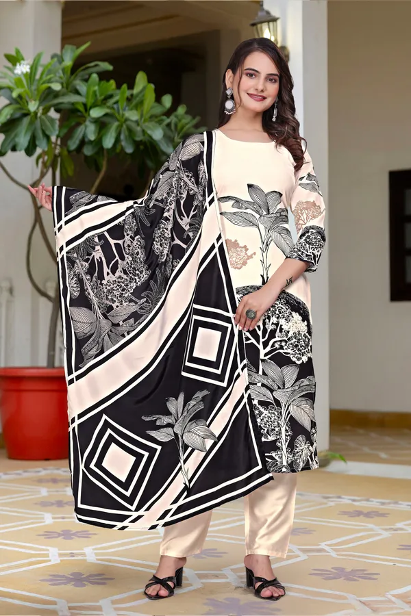 Cream_Chanderi_Premium_&_Fancy_Design_Kurta_Set_For_Women