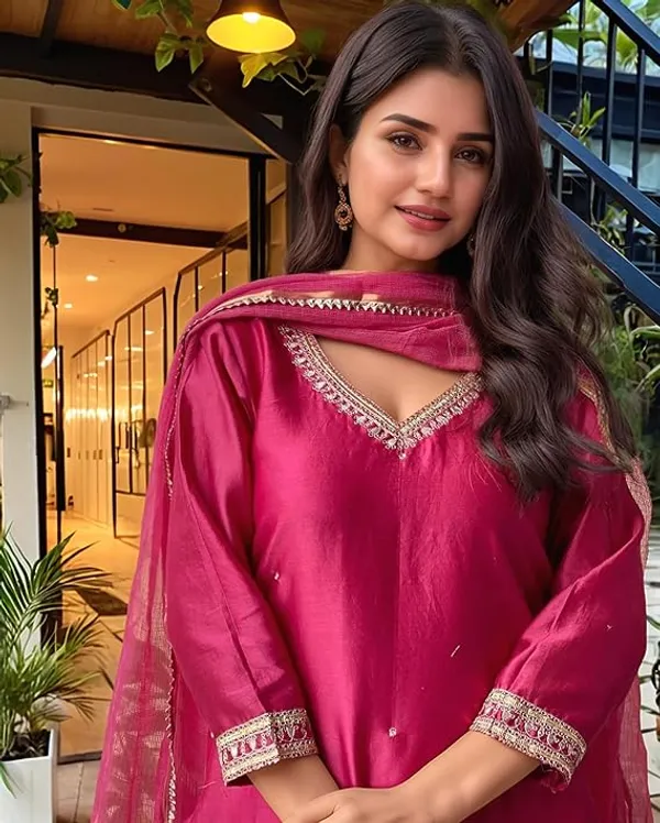 Pink_Rayon_Slub_Premium_&_Fancy_Design_Kurta_Set_For_Women