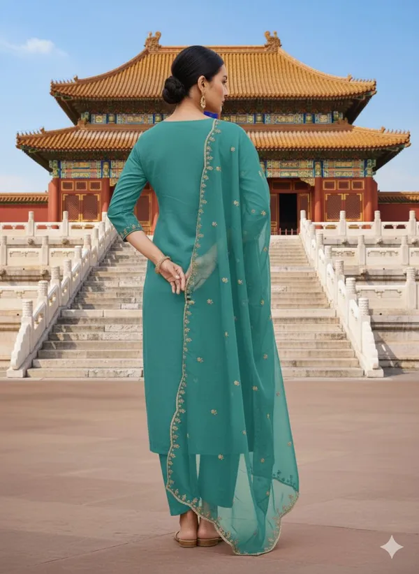 Rama_Rayon_Slub_Premium_&_Fancy_Design_Kurta_Set_For_Women