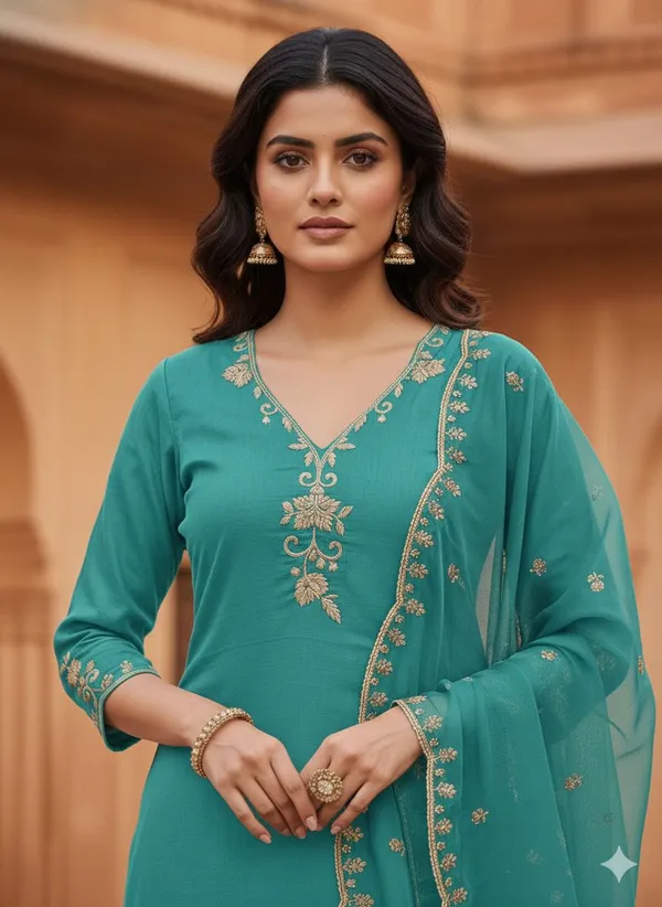 Rama_Rayon_Slub_Premium_&_Fancy_Design_Kurta_Set_For_Women