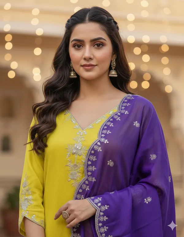 Yellow_Rayon_Slub_Premium_&_Fancy_Design_Kurta_Set_For_Women