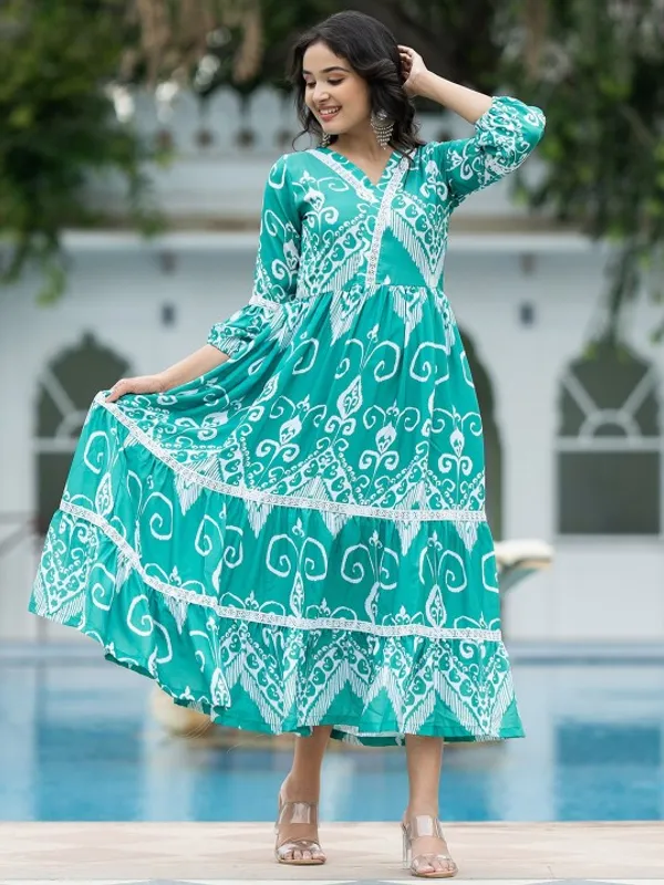 Green_Chanderi_Premium_&_Fancy_Design_Gown_For_Women