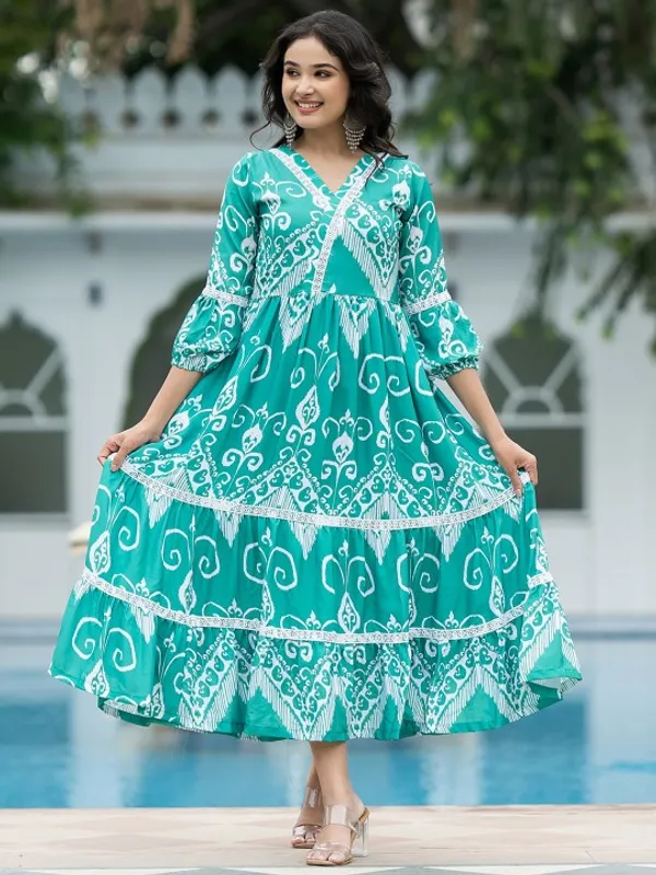 Green_Chanderi_Premium_&_Fancy_Design_Gown_For_Women