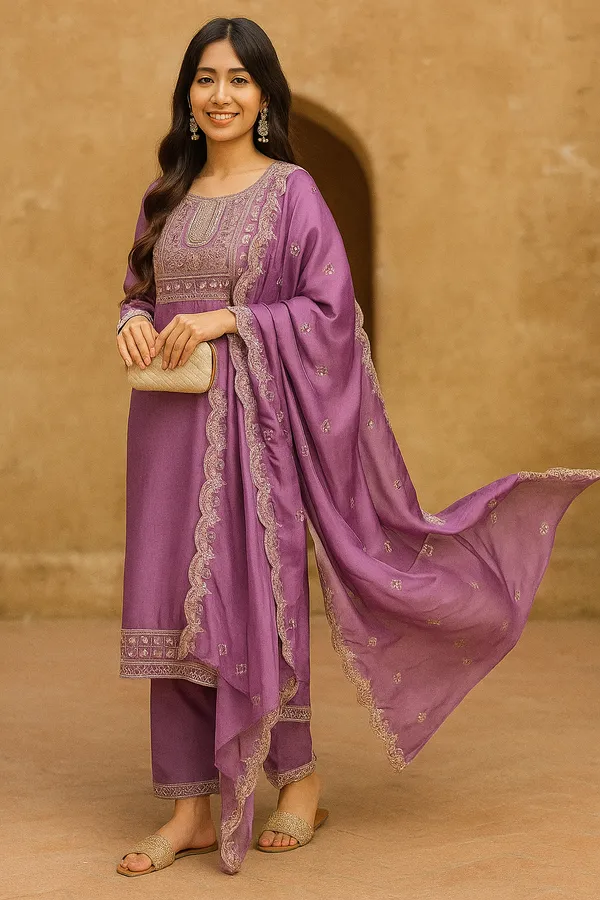 Purple_Rayon_Slub_Premium_&_Fancy_Design_Kurta_Set_For_Women