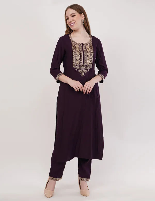 Purple_Rayon_Slub_Premium_&_Fancy_Design_Kurta_Set_For_Women