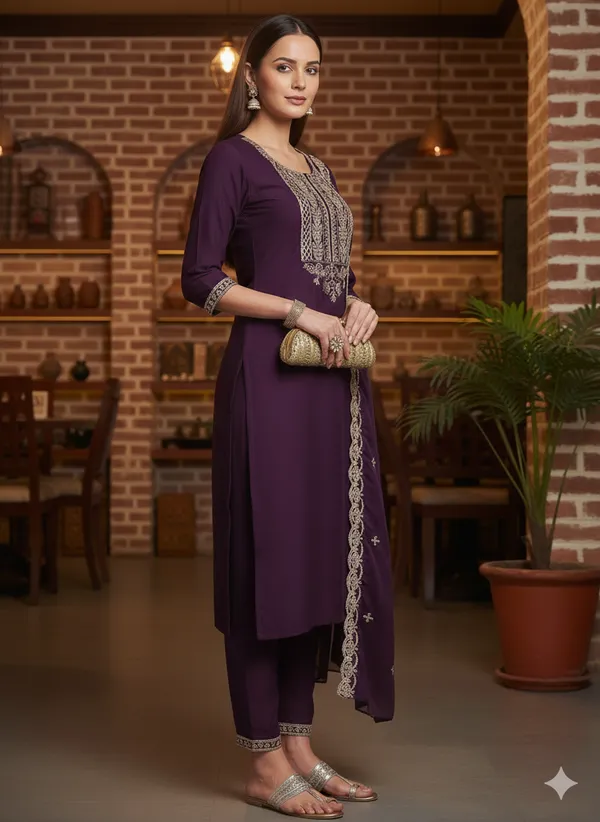 Purple_Rayon_Slub_Premium_&_Fancy_Design_Kurta_Set_For_Women