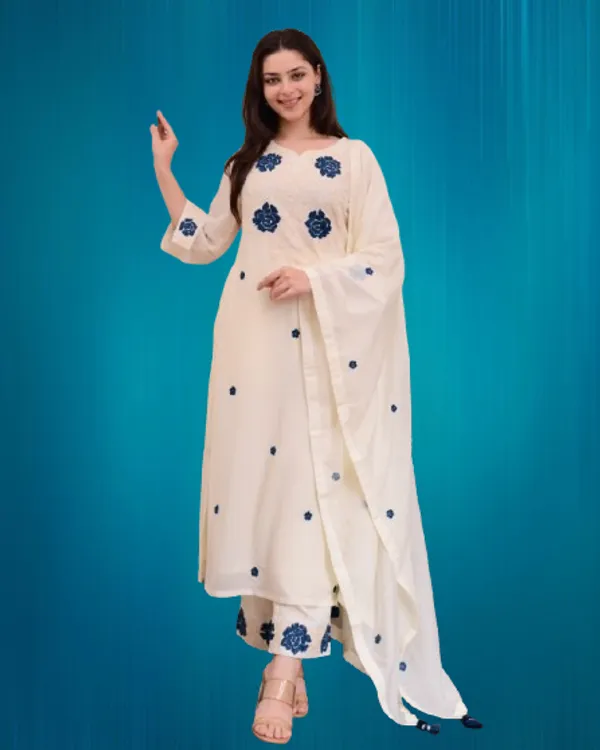 Off_White_Roman_Silk_Premium_&_Fancy_Design_Kurta_Set_For_Women