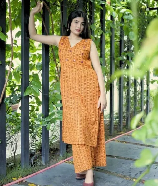 Yellow_Rayon_Slub_Premium_&_Fancy_Design_Kurta_Set_For_Women