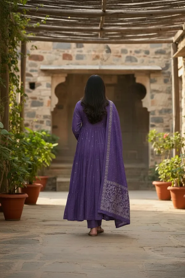 Lavender_Chanderi_Premium_&_Fancy_Design_Kurta_Set_For_Women