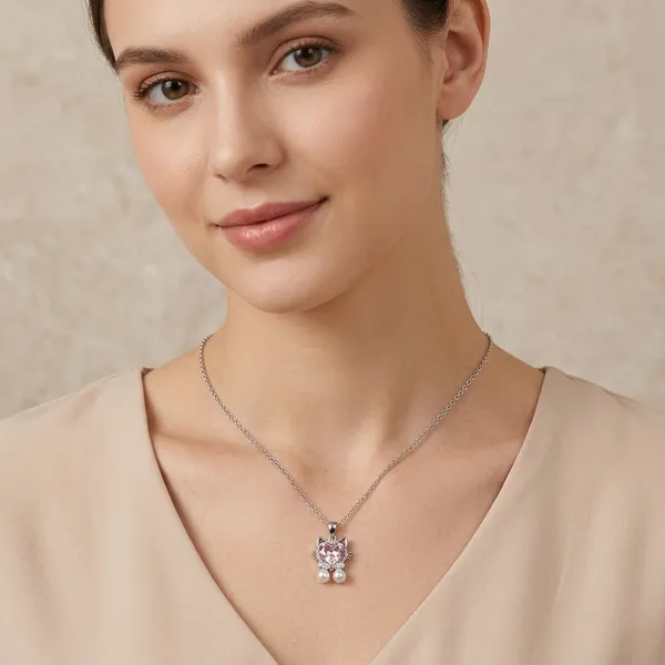 Gold_Pink_Crystal_Floral_Pearl_Accent_Pendant_Necklace_For_Women