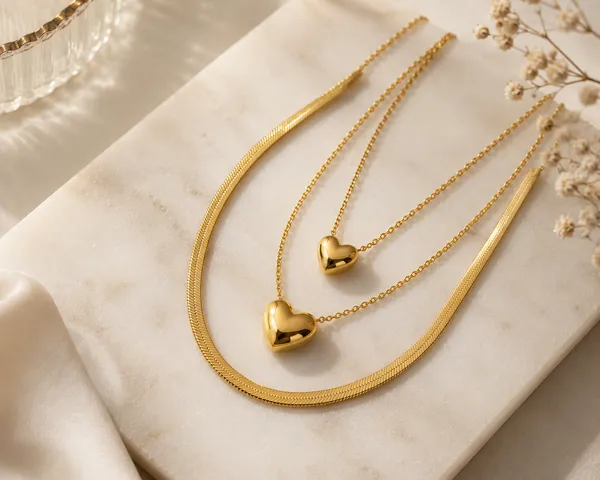 Gold_Stainless_Steel_Multi-Layer_Heart_Pendant_Necklace_For_Women