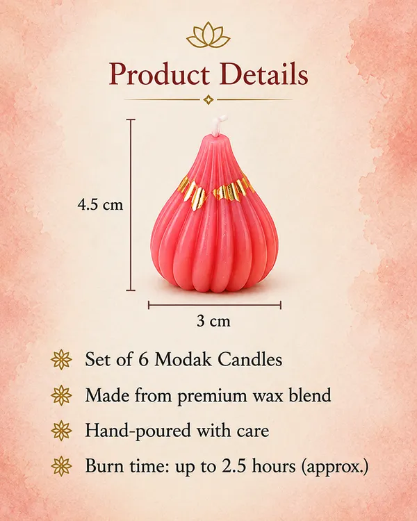 Handcrafted_Scented_Modak_Candles_Set_of_6_|_Premium_Decorative_Wax_Candles_for_Diwali,_Pooja_&_Home_Décor_|_Luxury_Festive_Gift_Box_|_Long_Burning_Aromatherapy_Candles_for_Gifting_&_Spiritual_Decor