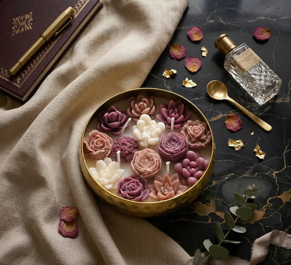 Mauve_/_Ivory_Floral_Garden_Urli_Candle