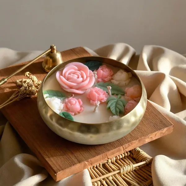 Pink_/_Ivory_/_Green_Rose_Garden_Urli_Candle