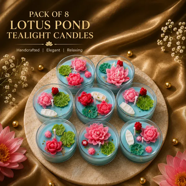 Jumbo_Lotus_Pond_Tealight_Candles_Set_of_8_|_Decorative_Floating_Lotus_Flower_Wax_Candles_in_Glass_Cup_|_Scented_Gift_Set_for_Diwali,_Home_Décor,_Meditation,_Spa,_Wedding_&_Festive_Decoration